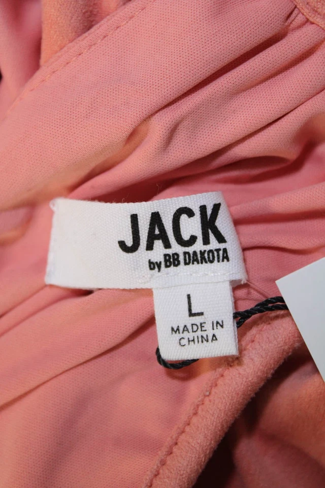 Jack by BB DAKOTA Mujer Peplum Halter Cuello Cintura Elástica Mameluco Rosa Talla L Foto 4 de 4