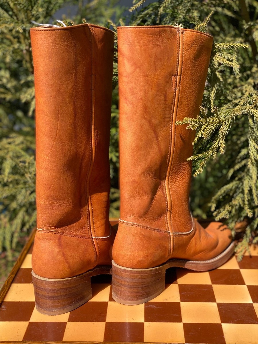 70s Vintage Double H All Leather Campus Banana Boots 7.5 Made in