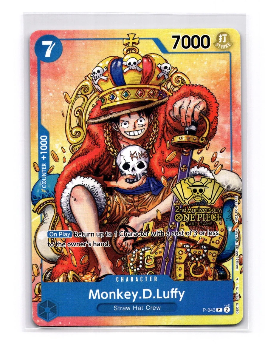 モンキー・D・ルフィ[P] プロモ P-043 英語版 2周年記念参戦 Monkey.D.Luffy P-043 One Piece Promotion Cards for sale | eBay