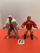 1982 Remco Living Legends Ric Flair & Larry Zbysko Figures w/ Outfits & Sticker
