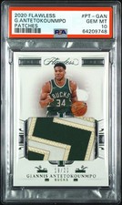 2020 Flawless Giannis Antetokounmpo Game-Worn Nameplate Patch /20 PSA 10 POP 2
