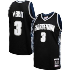 Georgetown Hoyas Allen Iverson Mitchell Ness Black 1995/96 College Vault Jersey