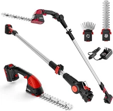 MZK 20V MAX 22.4" Reach 8' Extendable Cordless Electric Pole Hedge Trimmer