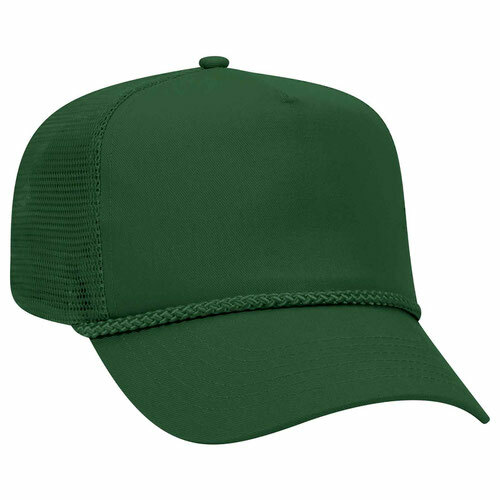Dark Green Trucker Hat 5 Panel Mid Profile Adjustable Mesh Back Hat 1dz 39-071