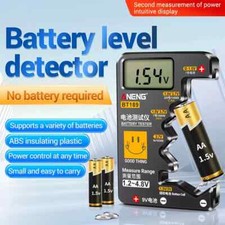 Compact Battery Tester: LCD Display for 9V, AA, AAA, and Button Cells