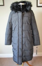 Hilary Radley Black Puffer Coat Black Size Xl/20 New With Fur Hood