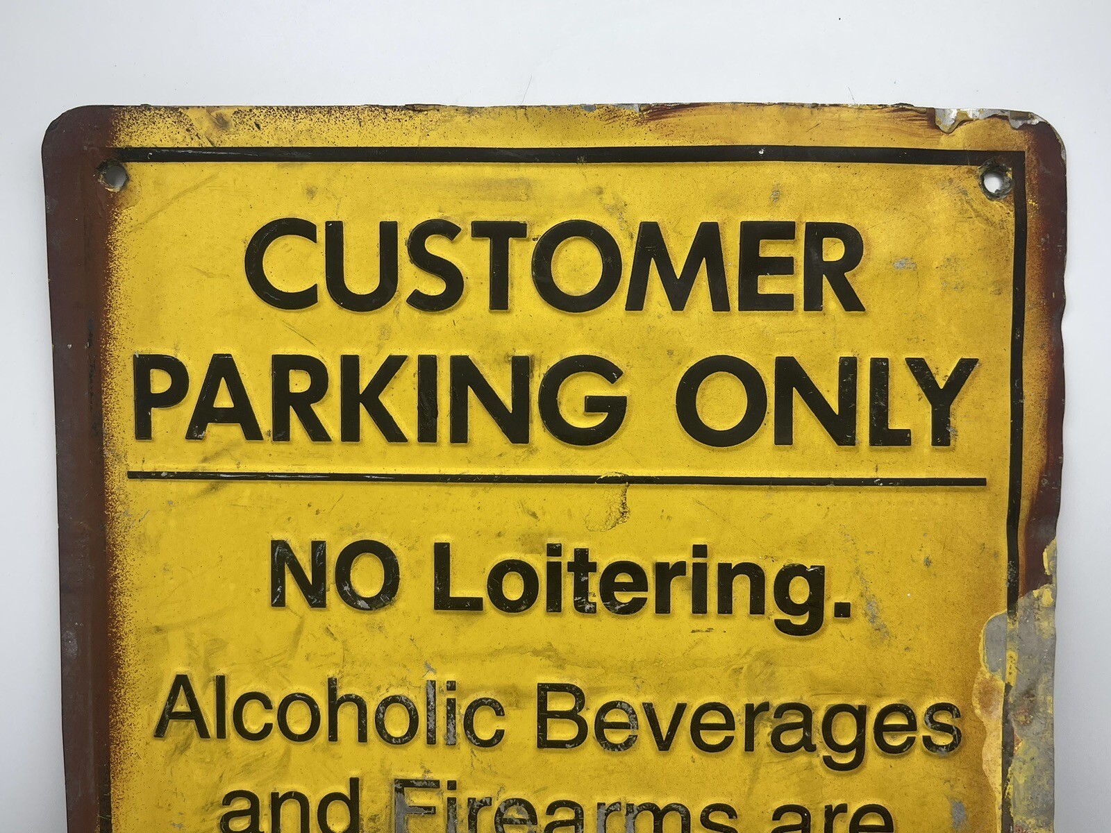 ORIGINAL VINTAGE WAFFLE HOUSE CUSTOMER PARKING ONLY SIGN EMBOSSED 18x12 eBay