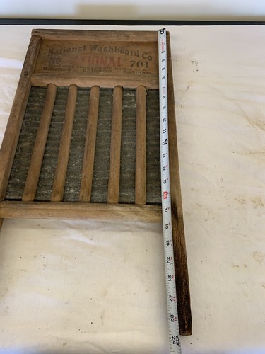 Antique 1920's Wooden Washboard~NATIONAL WASHBOARD CO. Zinc King. #701 - Picture 8 of 10