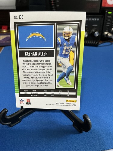 2022 Score #133 Keenan Allen Gold Zone #/50 - Picture 10 of 11