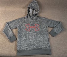 Under Armour Coldgear Armour Fleece Big Logo Hoodie Pullover Women's XS Gray