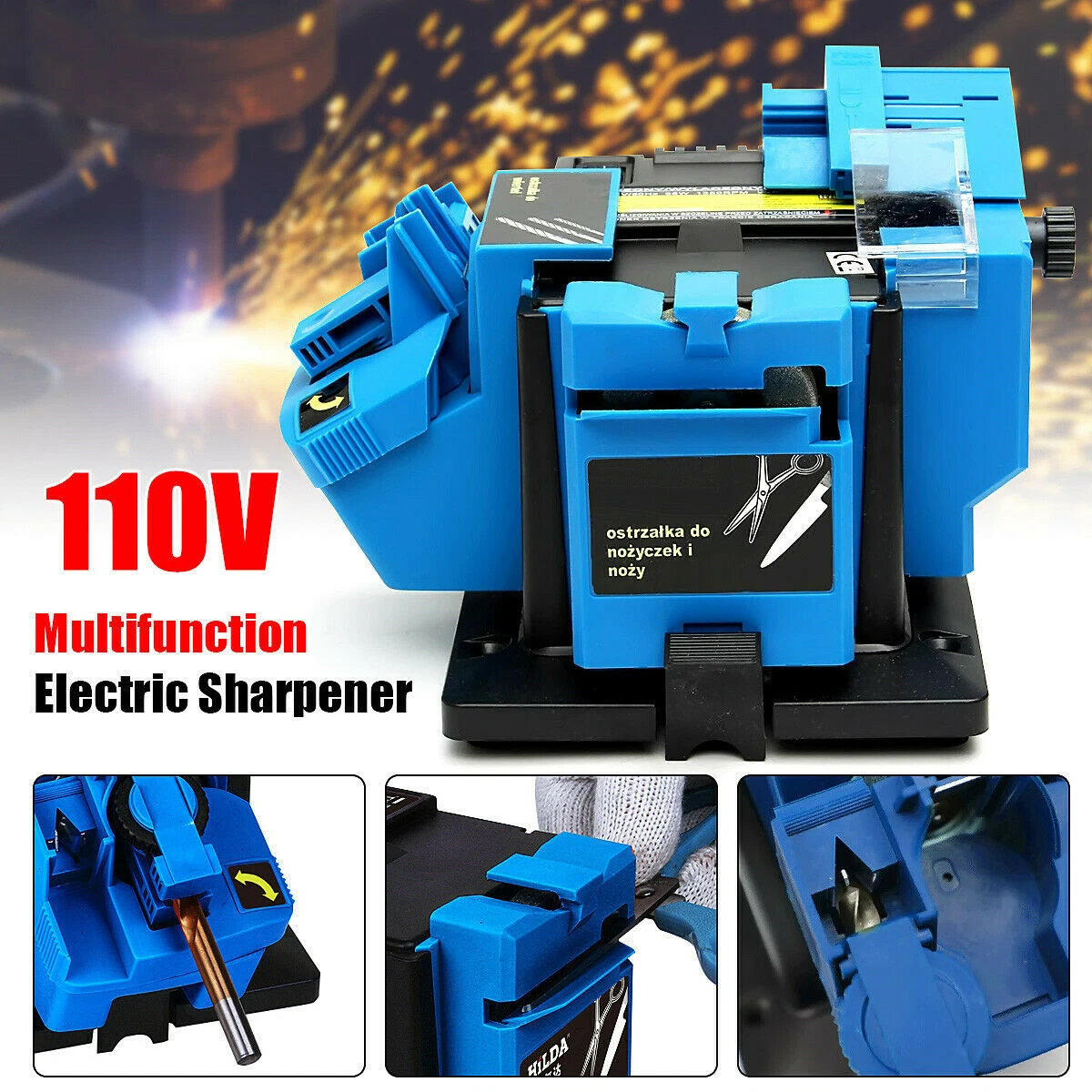 New 96W 1350 rpm Electric Knife Grinder Multifunction Sharpener