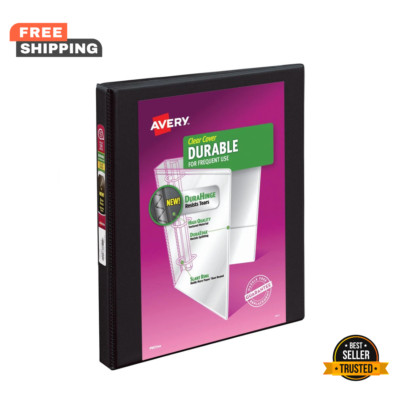 Avery Durable View Binder 0.5'' Slant Rings Black 12-Pack   Letter Size,  (17001)