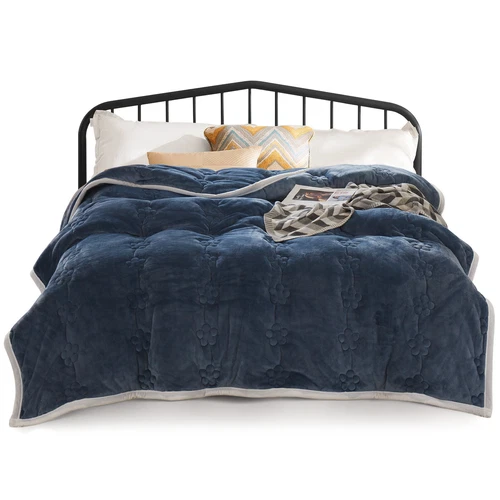 Flannel Blanket Winter Warm Reversible Twin Queen Size Plush Sofa Bed Blankets - Picture 26 of 55