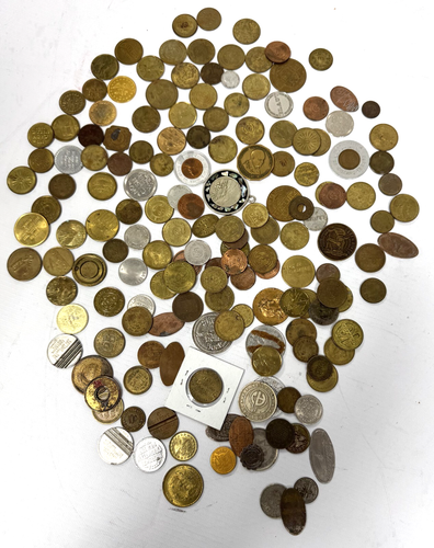 Large Lot of Assorted Various Vintage Tokens Medals Coins Collectibles Good Luck