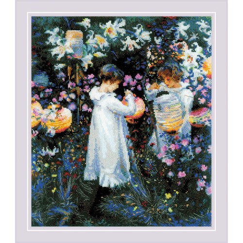 Kit point de croix Riolis Oeillet, Lys, Rose d'après J.S Sargent 2053 - Imagen 7 de 7