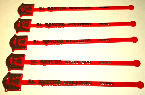 5 Vtg El Rancho Hotel & Casino Plastic Stir Swizzle Sticks Bar 1960-70s ...