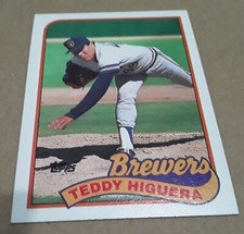 1989 Topps Teddy Higuera Milwaukee Brewers Baseball Card