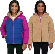 Eddie Bauer Kids Reversible Plush Hoodie Jacket, Size L 14/16 , New