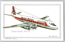 Aviation Art Roy Anderson Capital Airlines Postcard Vickers Viscount 745