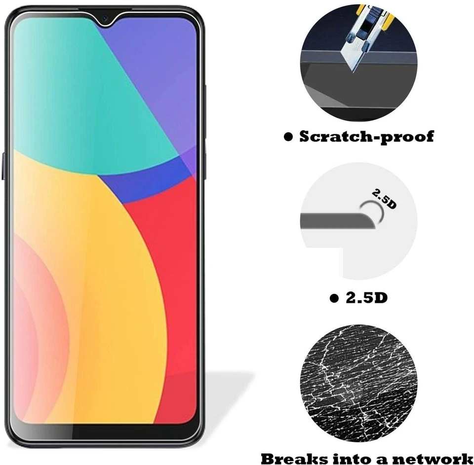 For Alcatel 1S 3L 3X TCL 2-Pack Tempered Glass Full Cover Screen Protector - Image 2 of 3