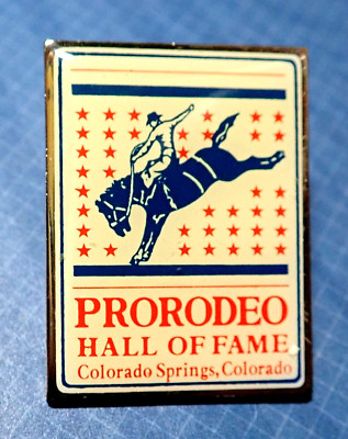 RARE OFFICIAL PRO RODEO HALL OF FAME COLORADO SOUVENIR CUTOUT PIN BADGE ...