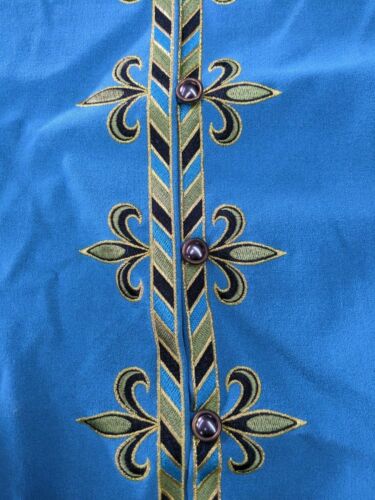 Bob Mackie Wearable Art gefüttert grün bestickt Knopf Blazer Jacke Größe L - Bild 3 von 7