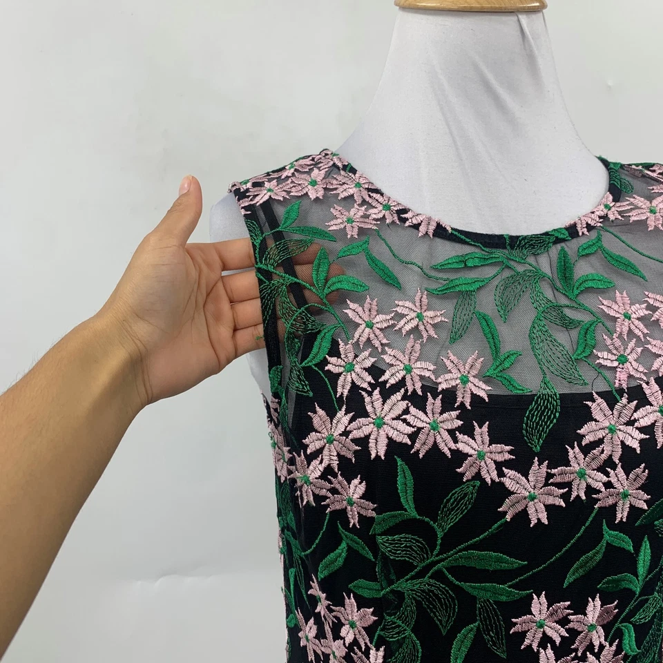 Vestido Eva By Eva Franco Para Mujer 6 Floral Renee Bordado Tul Falda Cremallera Trasera Foto 4 de 4