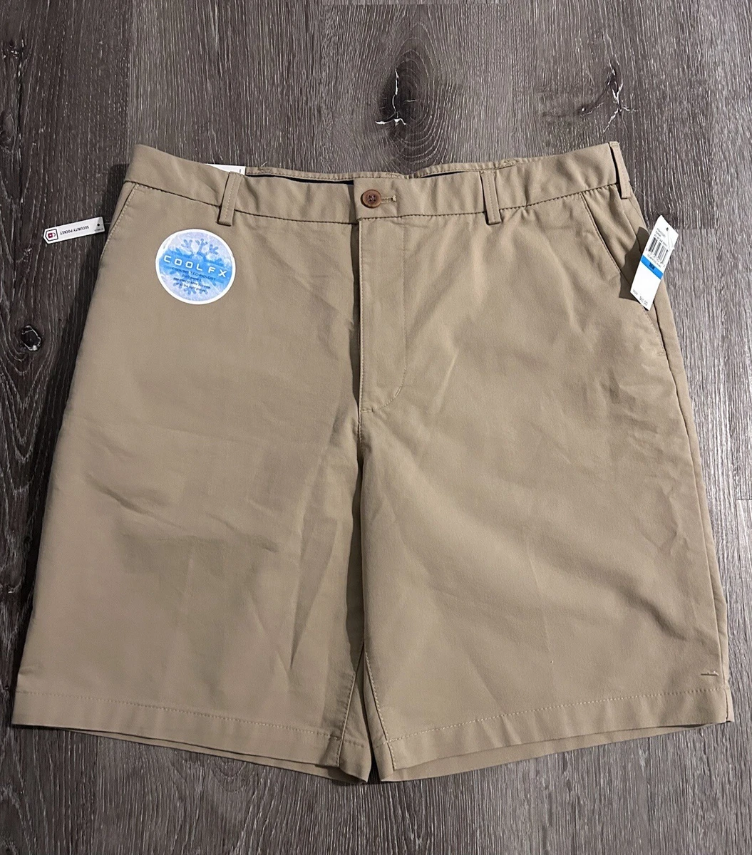IZOD Sportflex Shorts Max Stretch Chino Khaki Flat Shorts Men Size