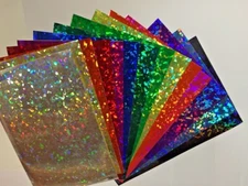 SHEETS of Holographic Crystal Sign Vinyl, Pick  size + color,  Cracked Glass Ice