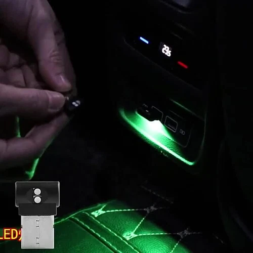 1x Mini RGB LED USB Car Interior Neon Atmosphere Ambient Light Bulb Accessories - Video 1 of 1