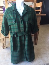Vintage Raincoat Jacket In Green Plaid By Forever
