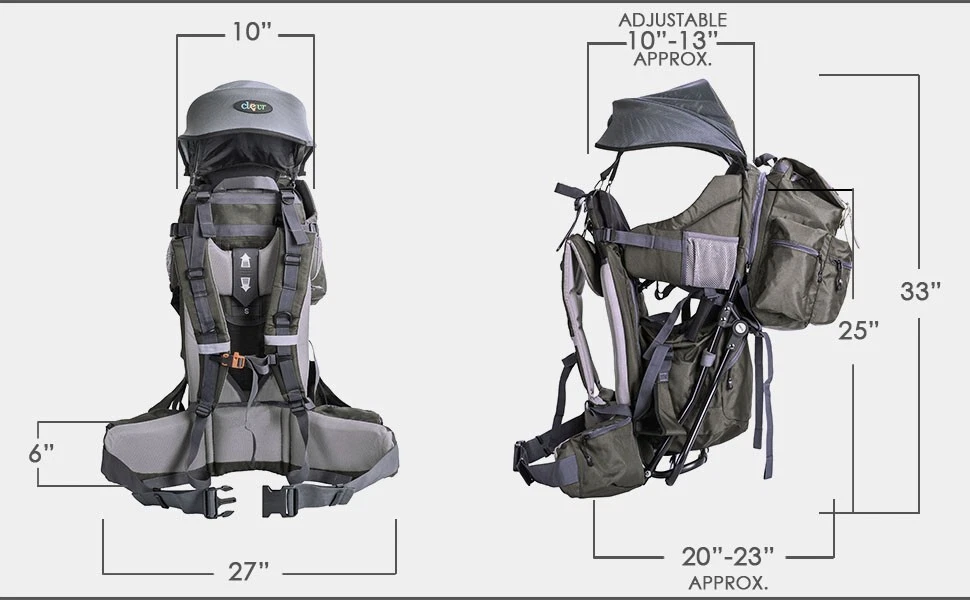 Child Carrier Hiking Baby Toddler Backpack w Kick Stand Sun