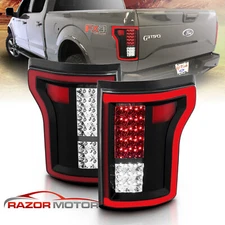 2015 2016 2017 For Ford F-150 Red Black Full LED Brake Tail Lights Pair