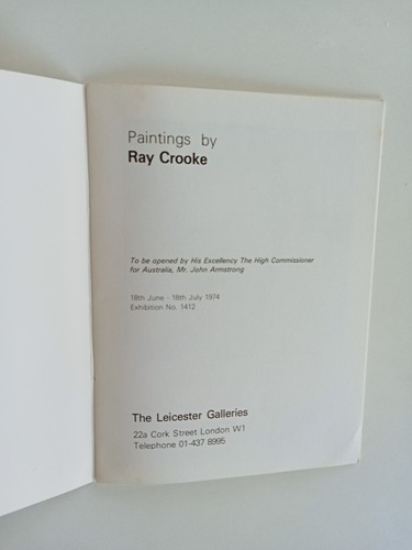 paintings by ray cook exhibition booklet 1974 the Leicester galleries - Foto 3 di 3