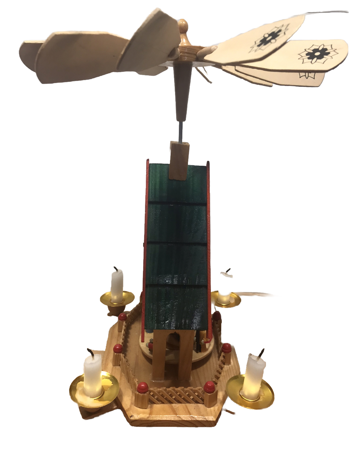 Vintage Christmas Wooden Nativity Pyramid Carousel Candle eBay