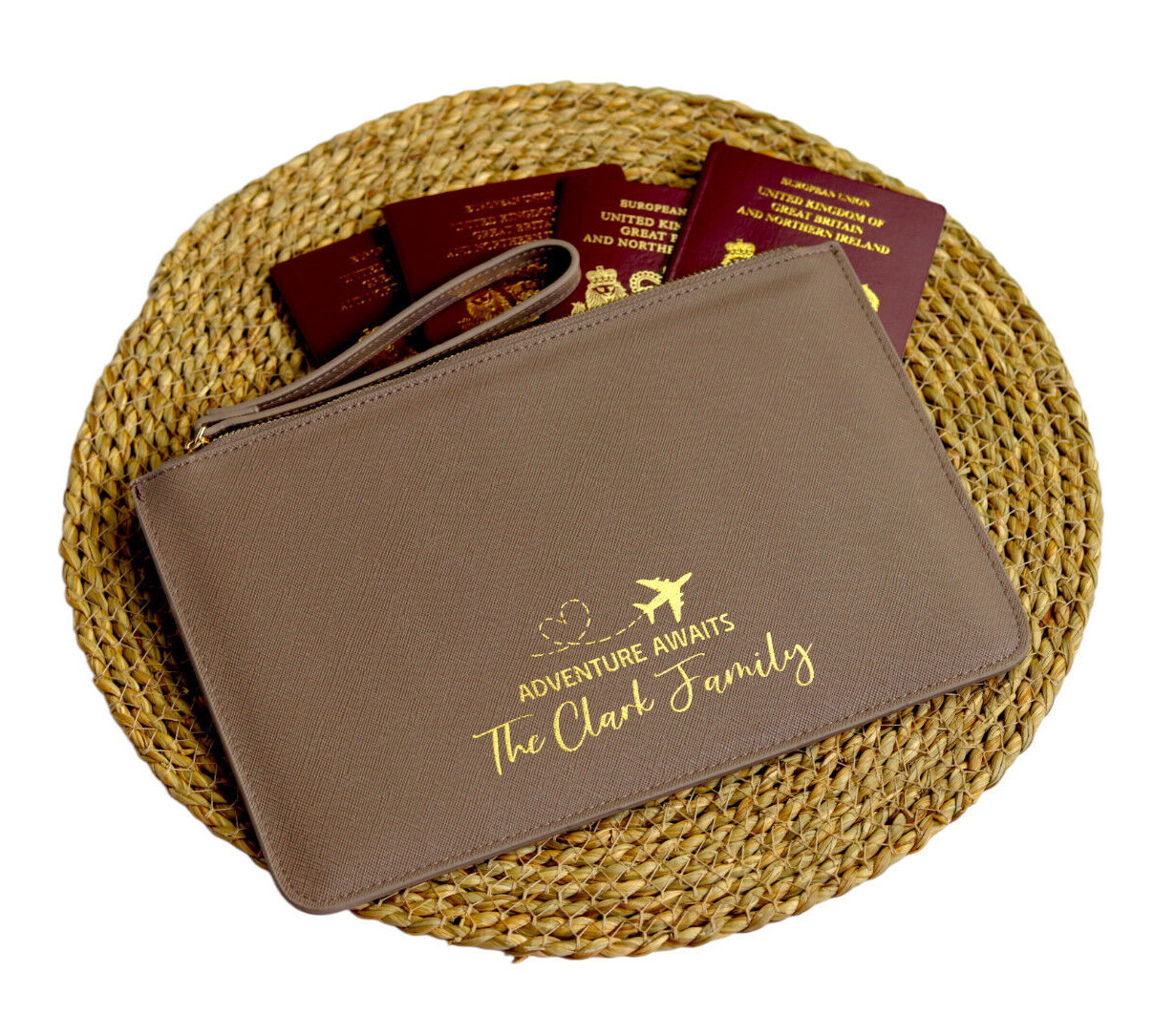 Personalised Travel Document Passport Holder, Travel Wallet, Adventure