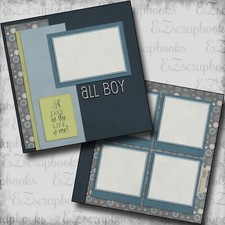 All Boy - 2 Premade Scrapbook Pages - EZ Layout 6644
