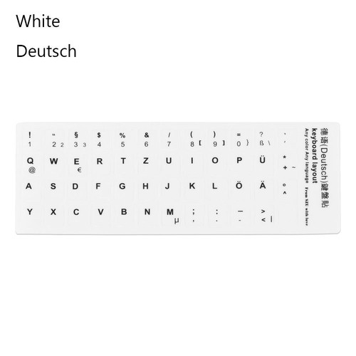 Arabic Deutsch Keyboard Stickers Spanish Alphabet Layout Russian Letter - Picture 22 of 28