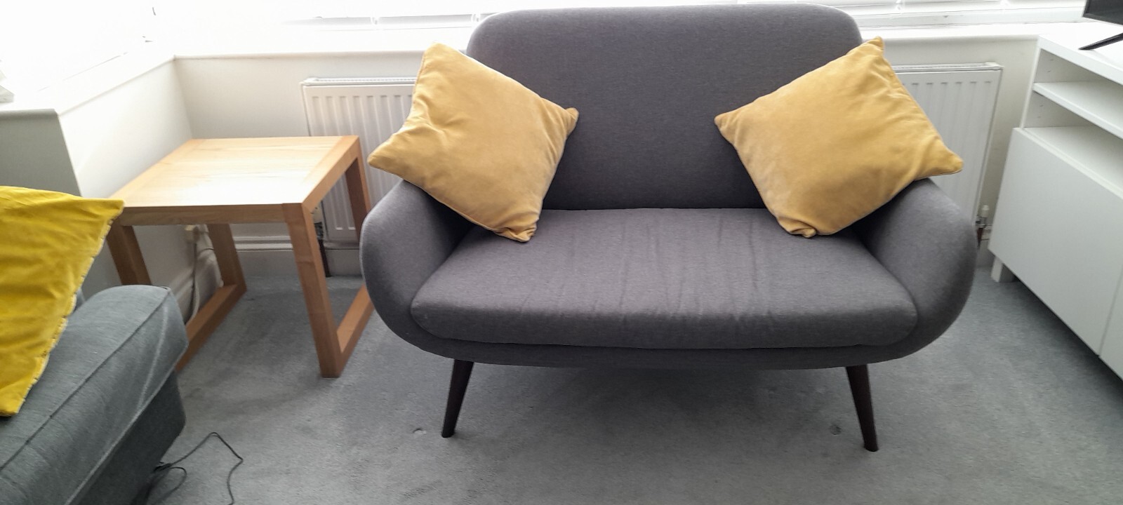 Two Seater Tub Sofa Charcoal Grey eBay