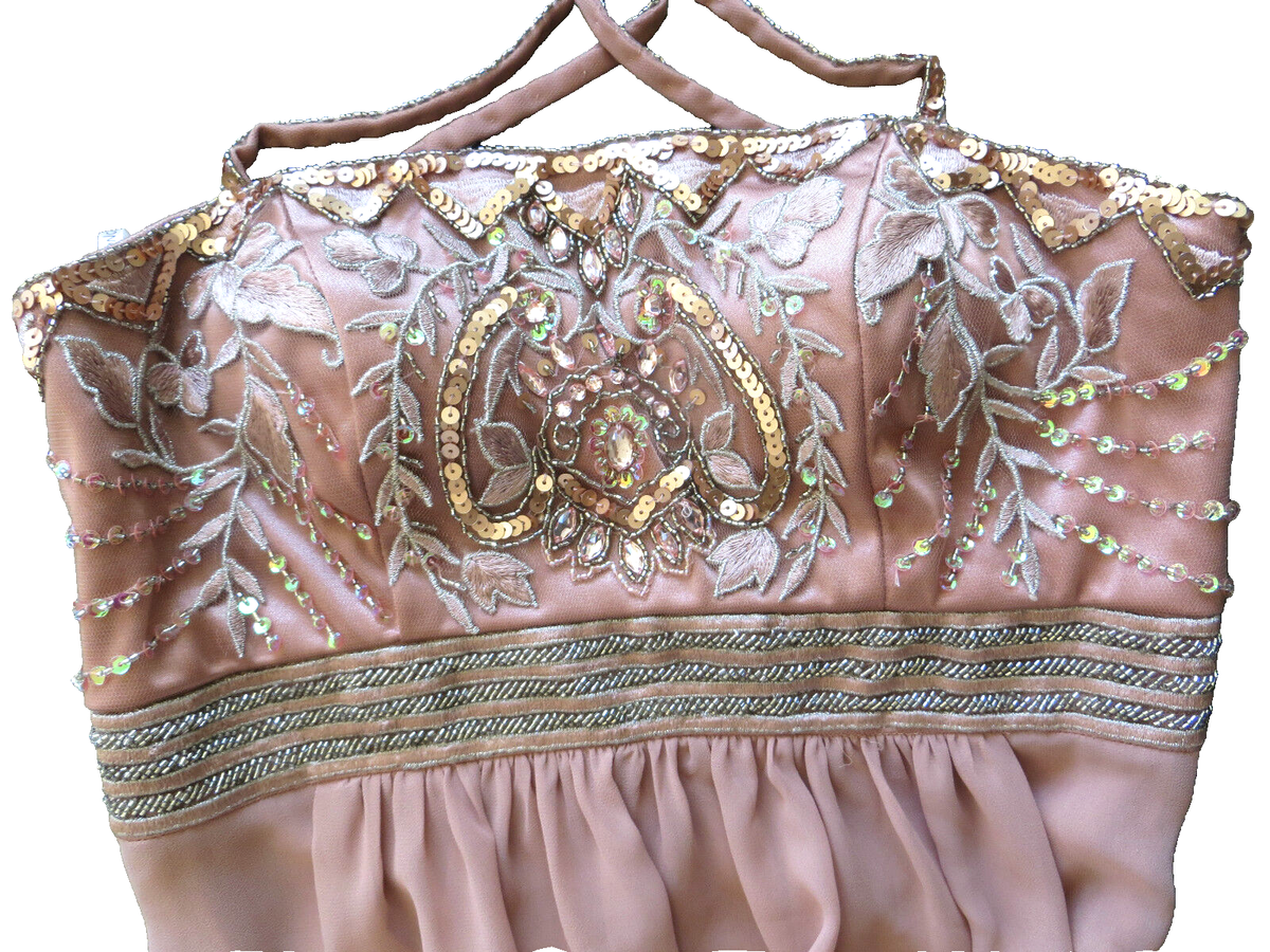 sue wong pink beaded dress Sue Wong