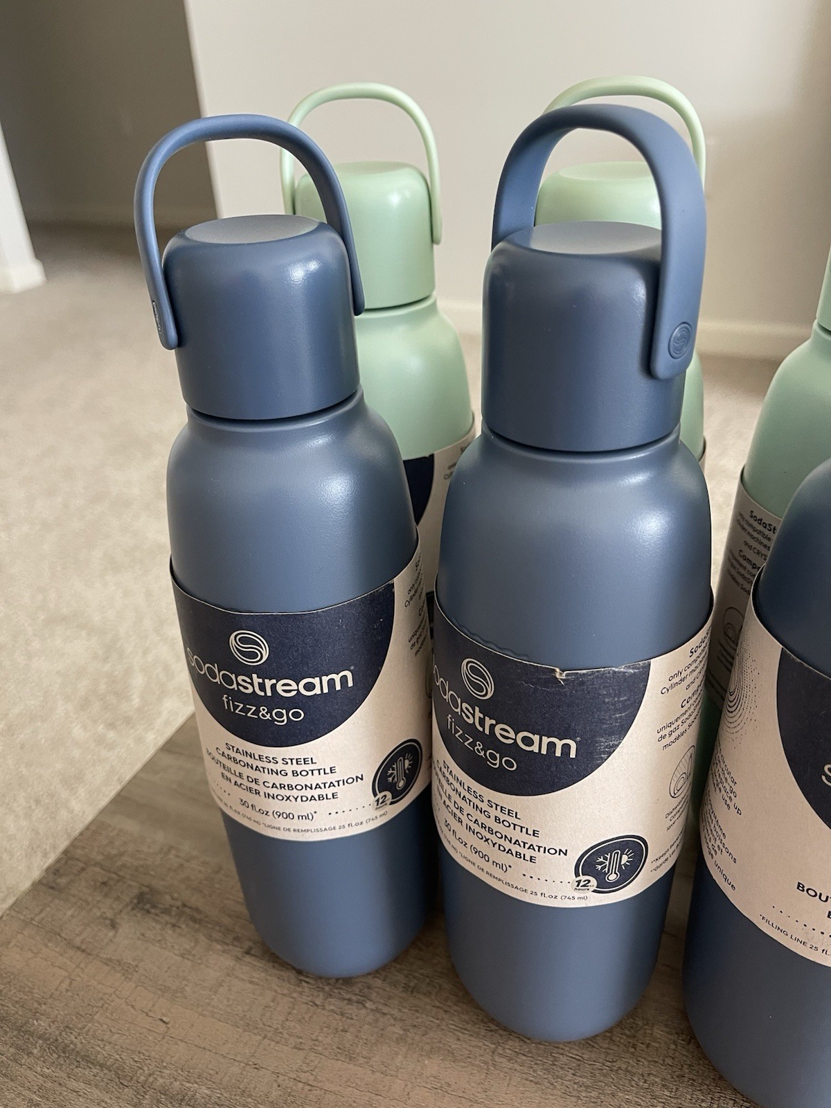 Sodastream Fizz & Go&trade; Insulated Stainless Steel Bottle Mint + Storm Blue 30.4 oz