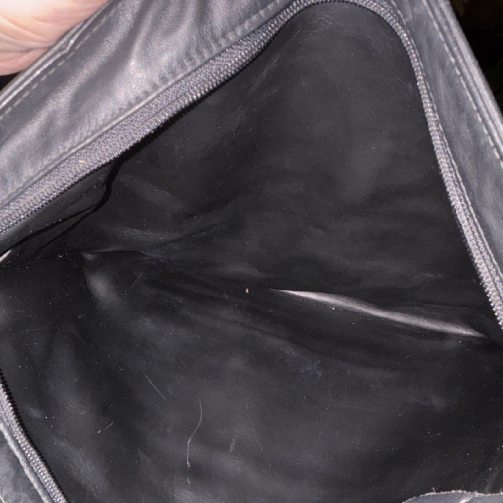 Brown Black Embossed Leaf Pattern Shoulder Bag Zi… - image 3