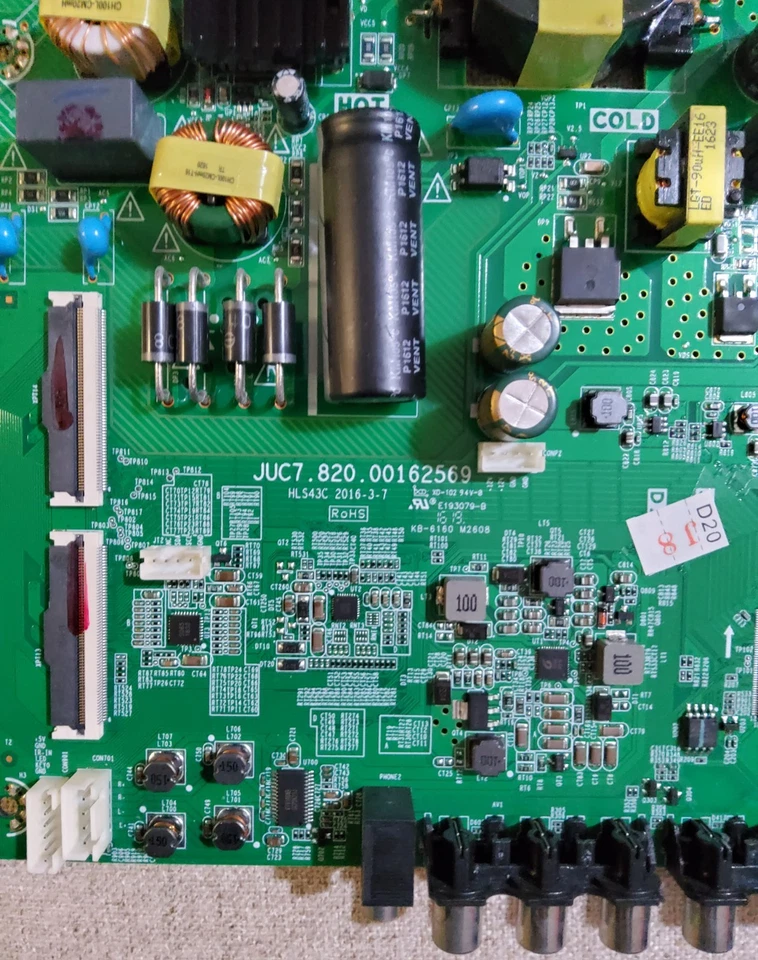 Материнская плата RCA 50G850152608-A1 для телевизора LED50E45RH, JUC7.820.00162569, V23.000D - Изображение 4 из 4