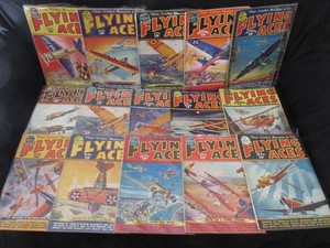 FLYING ACES (BIG LOT OF 16) Pulp Magazines 1936 Sci-Fi Aviation Model Airplanes