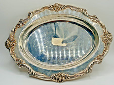 Antique Reed & Barton Silver Plate Oval Serving Vanity Platter Tray 13x10