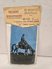 Vtg New In Pack Valiant Metal Model Kit #121 SS Mounted Cavalryman 1944