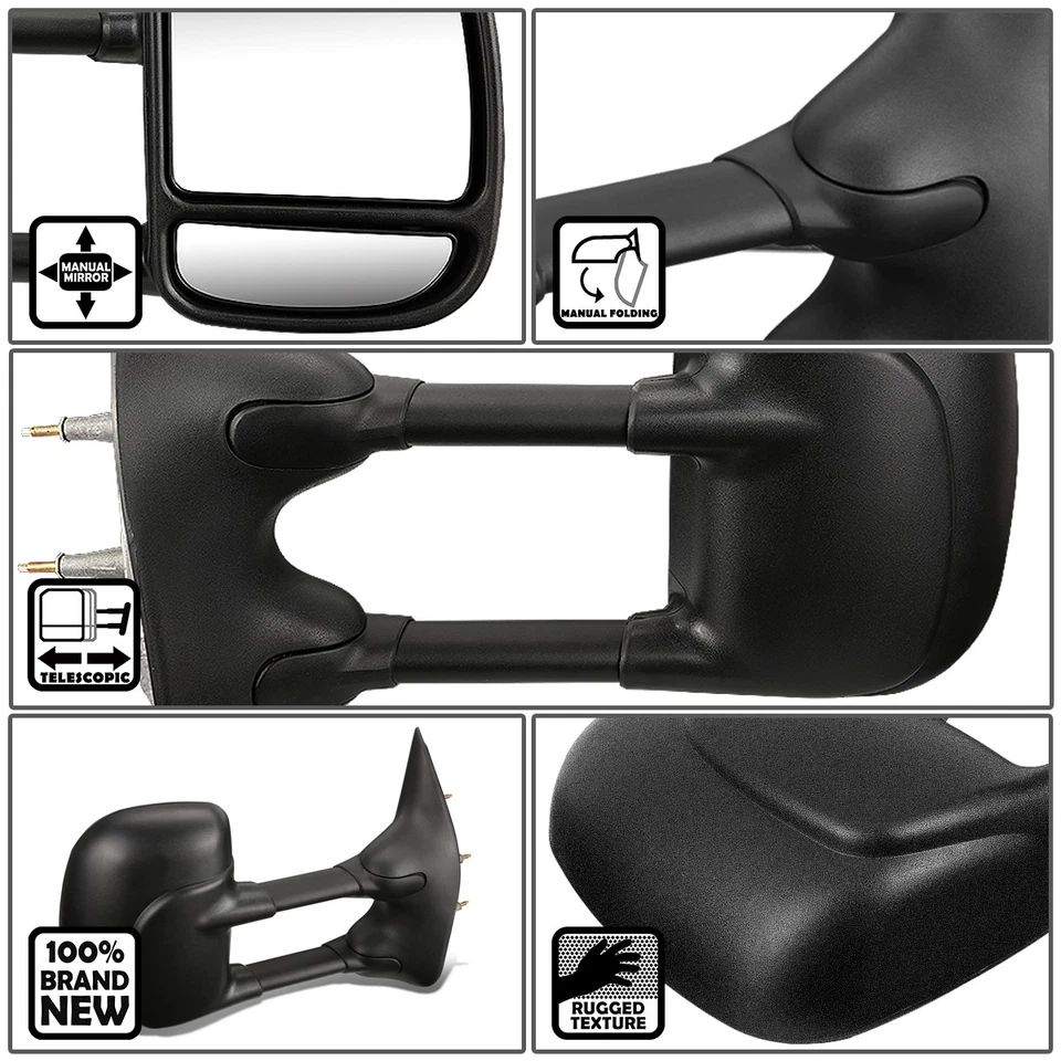 PARA 03-14 FORD E150 E250 ECONOLINE MANUAL EXTENSIBLE REMOLQUE LATERAL PAR Foto 2 de 4