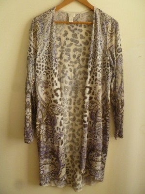 Chico's Leopard Print L/S Cardigan Size 1