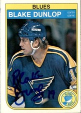 Blake Dunlop Signed Auto 1982-83 O-Pee-Chee card St. Louis Blues