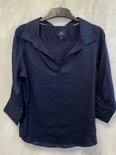 Crew Clothing Navy Blue 100% Linen Lightweigh...